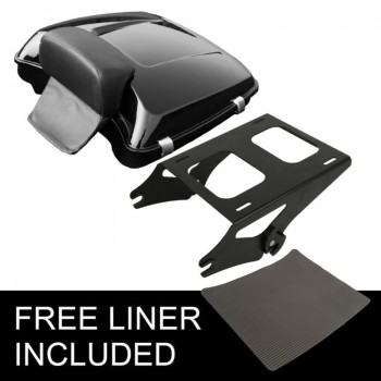 Motorcycle 5.5 Razor Tour Pak Pack Trunk Backrest W/ Rack For Harley Touring Models Road King Glide FLHX FLTRX FLTRXS 14-18