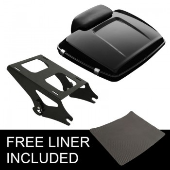 Motorcycle 5.5 Razor Tour Pak Pack Trunk Backrest W/ Rack For Harley Touring Models Road King Glide FLHX FLTRX FLTRXS 14-18
