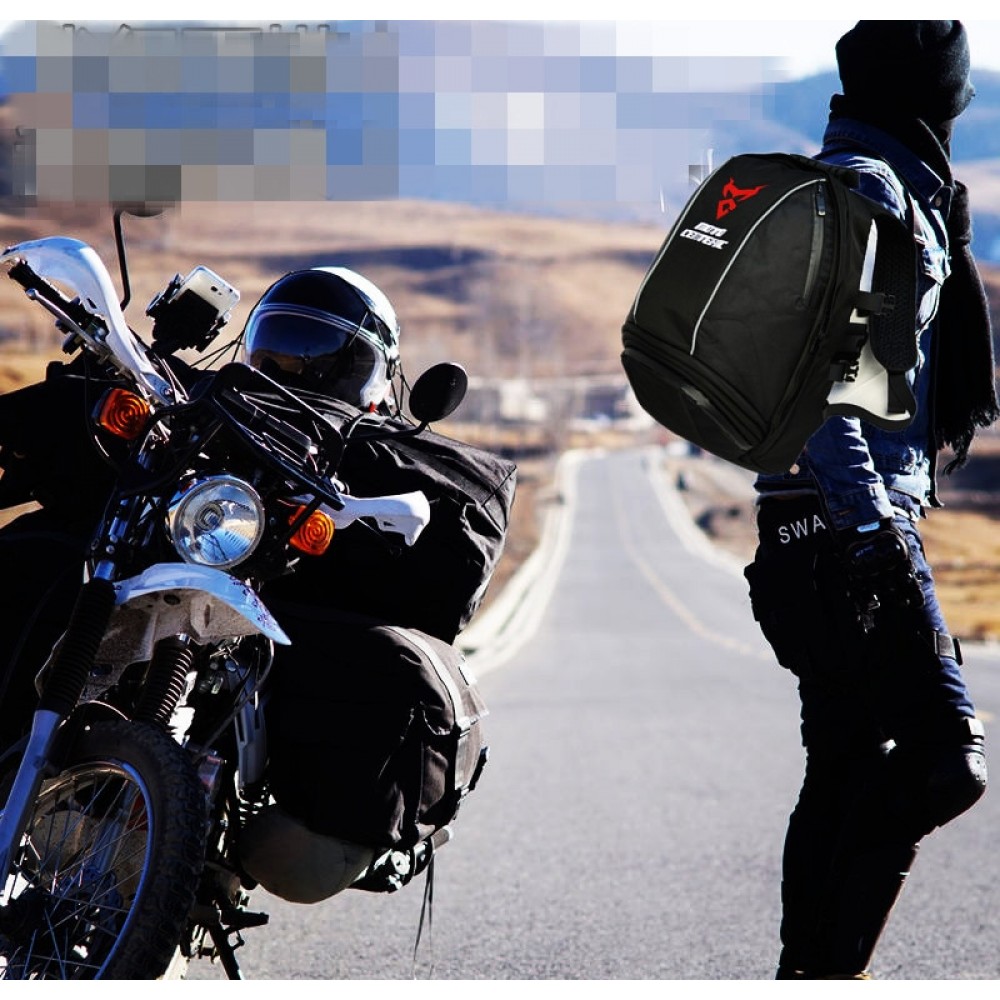 MC Motorcycle helmet bag Cycling motorbike backpack helmet bag Reflective waterproof Luggage tail bag High capacity Top cases