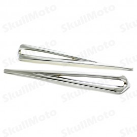 2X Motorcycle Accessories Slotted Saddlebag Lid Accents For Harley Road Street Tour Glide Touring FLHT FLTR 1993-2013 Chrome