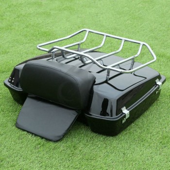 Motorcycle Motorbike Razor Tour Pak Pack Trunk +Top Rack amp;Backrest For Harley Touring Road King Glide 97-13