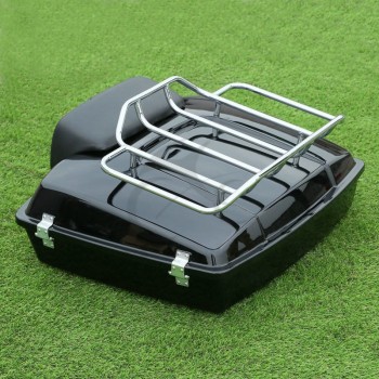 Motorcycle Motorbike Razor Tour Pak Pack Trunk +Top Rack amp;Backrest For Harley Touring Road King Glide 97-13