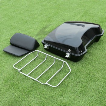 Motorcycle Motorbike Razor Tour Pak Pack Trunk +Top Rack amp;Backrest For Harley Touring Road King Glide 97-13