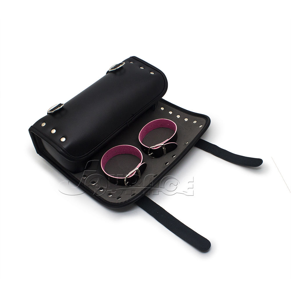 Motorcycle Leather Tool Pouch Handle Bar Saddle Side Bag Scooter Round Barrel Storage For Harley Cruiser Touring
