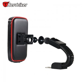Herobiker Universal Motorcycle Scooter Handle Bar Phone Holder Moto Stand Bag Waterproof Case Bag 5-5.8 Inch Bicycle Handlebar