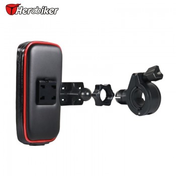 Herobiker Universal Motorcycle Scooter Handle Bar Phone Holder Moto Stand Bag Waterproof Case Bag 5-5.8 Inch Bicycle Handlebar