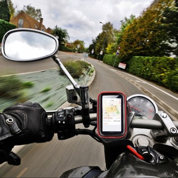 Herobiker Universal Motorcycle Scooter Handle Bar Phone Holder Moto Stand Bag Waterproof Case Bag 5-5.8 Inch Bicycle Handlebar