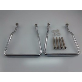9.5cm Saddle Bag Support Bar Mount Brackets For Honda Shadow VLX 600 Kawasaki Suzuki Yamaha Motorcycle Chrome