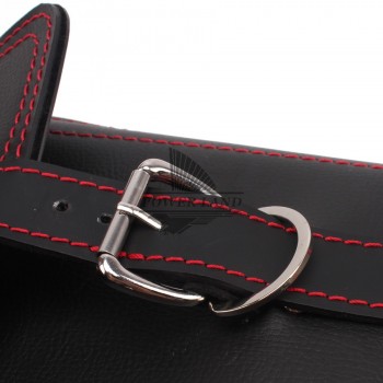 for Harley Sportster XL 883 1pcs New Black PU Leather Red Line Motorcycle Luggage Side Saddle Bags Rider Motorbike Panniers