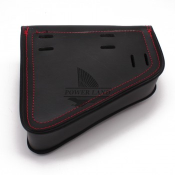 for Harley Sportster XL 883 1pcs New Black PU Leather Red Line Motorcycle Luggage Side Saddle Bags Rider Motorbike Panniers