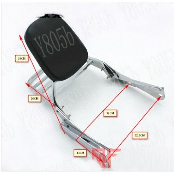 Backrest Sissy Bar Luggage Rack For Honda Shadow Spirit Black Widow VT 750 2001 2002 2003