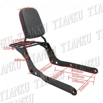 New Motorcycle Backrest Sissy Bar Luggage Rack For Honda Shadow VT750  2004-2012 Aero  VT750C 04 05 06 07 08 09 2010-2012