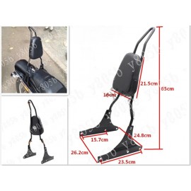 Motorcycle Black Backrest Sissy Bar Cushion Pad For Harley Davidson Heritage Softail FLSTC / Springer FLSTS