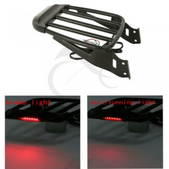 Motorcycle Two-Up Luggage Rack with LED Light For Harley Sportster XL 883 1200 2004-2018 Dyna Street Bob SuperLow 2006-2017
