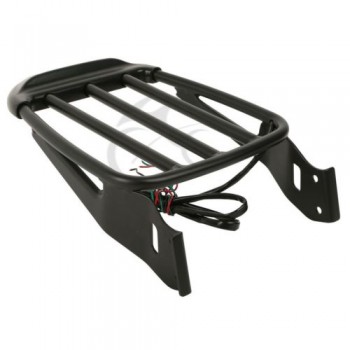 Motorcycle Two-Up Luggage Rack with LED Light For Harley Sportster XL 883 1200 2004-2018 Dyna Street Bob SuperLow 2006-2017