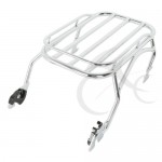 Motorcycle Detachable Solo Seat Luggage Rack Carrier For Harley-Davidson Road King Models Classic Custom 1997-2008 Chrome Black