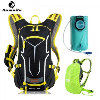 ANMEILU Cycling Outdoor Sport Backpack Bag with Water Bag Rain Cover+Men Women Climbing Bicycle Hydration Pack Backpack Rucksack