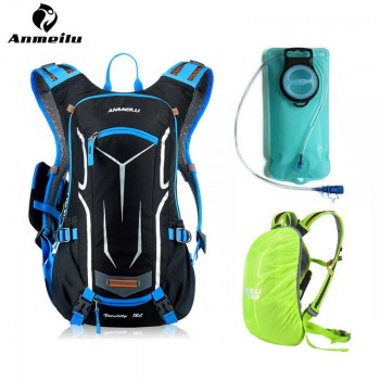 ANMEILU Cycling Outdoor Sport Backpack Bag with Water Bag Rain Cover+Men Women Climbing Bicycle Hydration Pack Backpack Rucksack