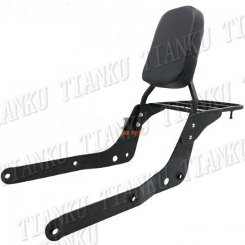 Black Motorcycle Backrest Sissy Bar Luggage Rack For Honda Shadow VT 750 2004 2005 2006 2007 2008 2009 2010 2011 2012