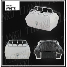 Motorcycle Trunk Tail Box Luggage With Top Rack Backrest For Suzuki Boulevard C50 Volusia 800 C90 M109R C109 Marauder 800 M50