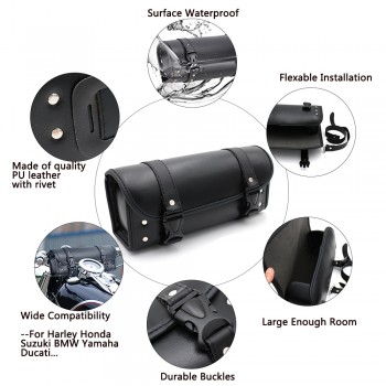 Mooreaxe Motorcycle Tool Bag Backpack Saddlebags Motorbike Fork Bar Sissy Bag Side Bags Luggage Pack For Harly Touring FLHTC NEW