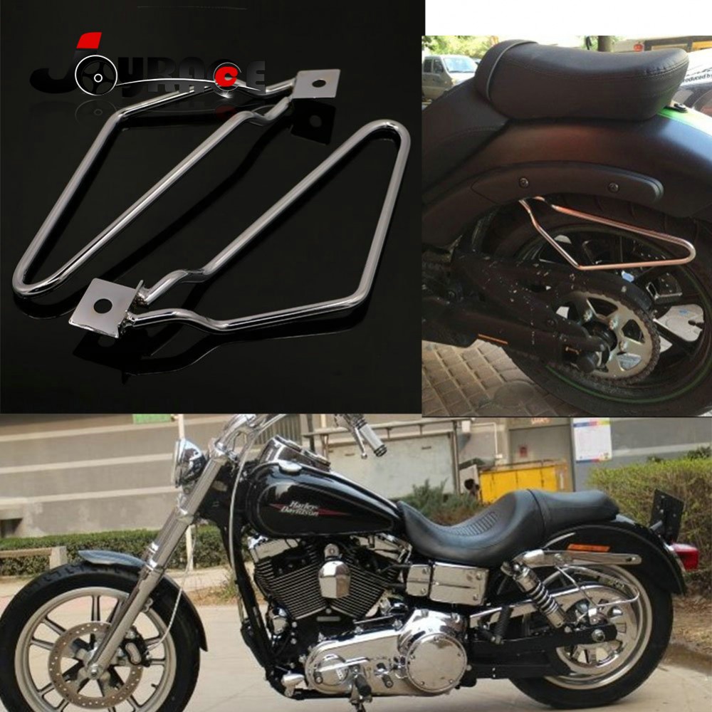 Saddle Bag Support Bars Mount Bracket For Harley Sportster XL Dyna Fat Bob FXDF