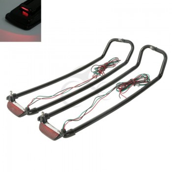 Saddlebag Lid Rack Top Rail W/ Light For Harley Touring Ultra Street Electra Glide 94-13