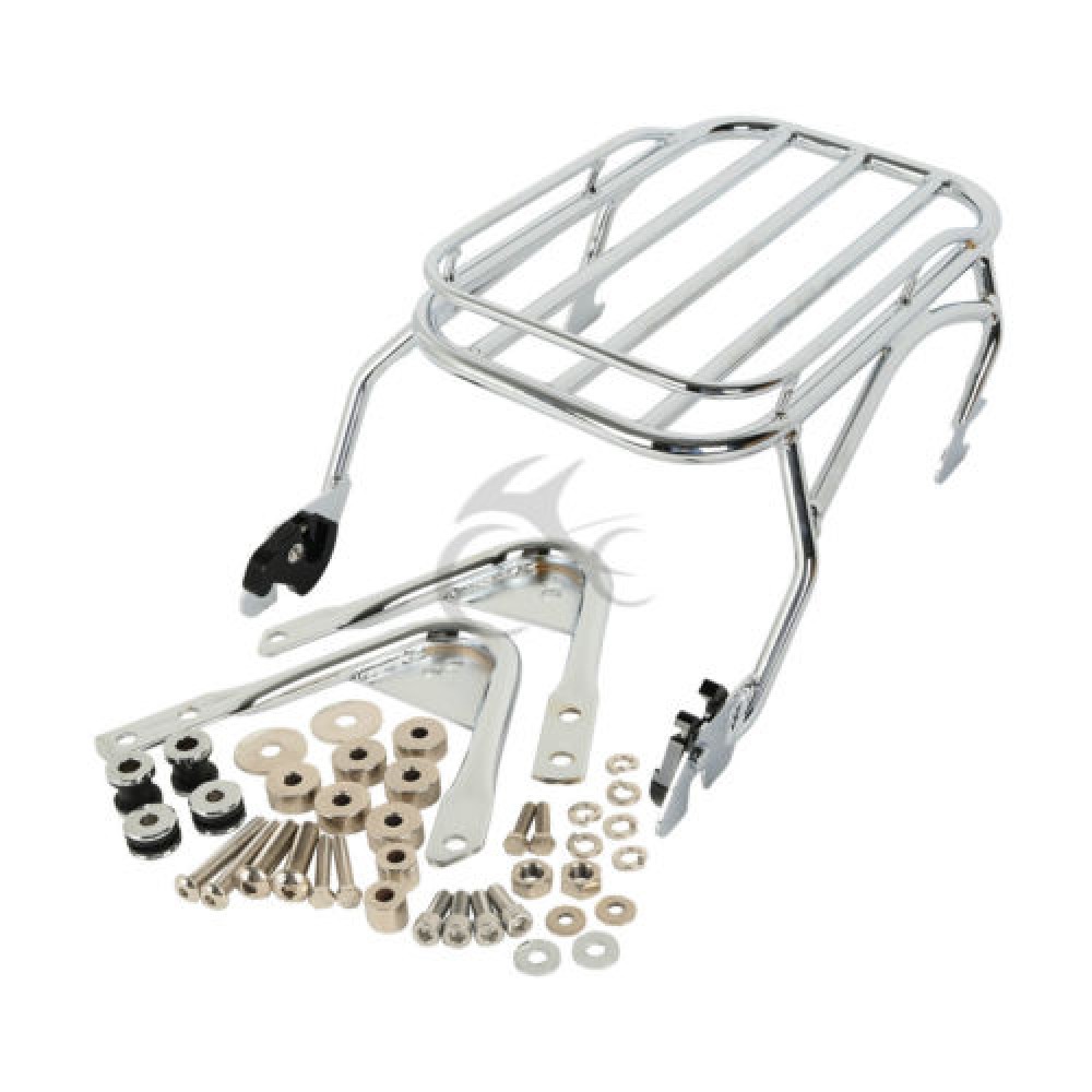 Motorcycle Detachable Luggage Rack + Docking Hardware Kit For Harley Touring Models Road King Electra Street Glide FLTR 96-08