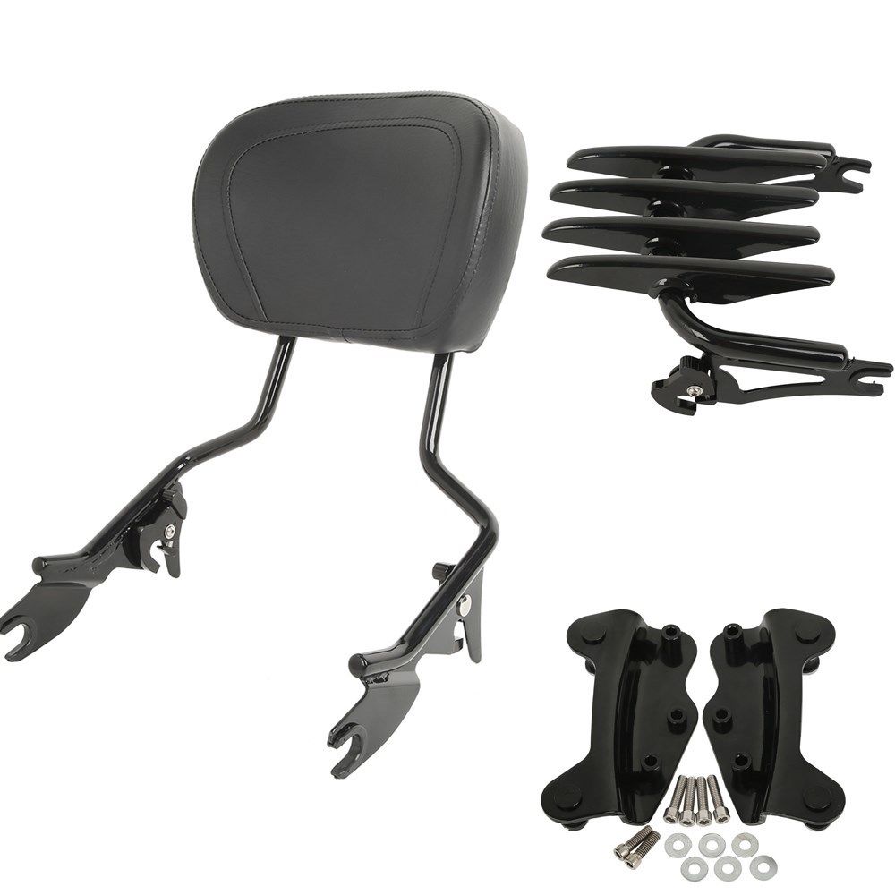 Motorcycle Backrest Sissy Bar Luggage Rack With Docking Kit For Harley Touring Road King Street Glide Electra Glide 2009-2013