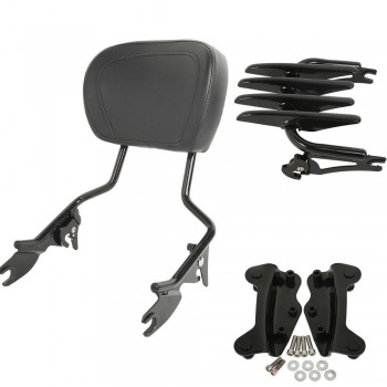 Motorcycle Backrest Sissy Bar Luggage Rack With Docking Kit For Harley Touring Road King Street Glide Electra Glide 2009-2013