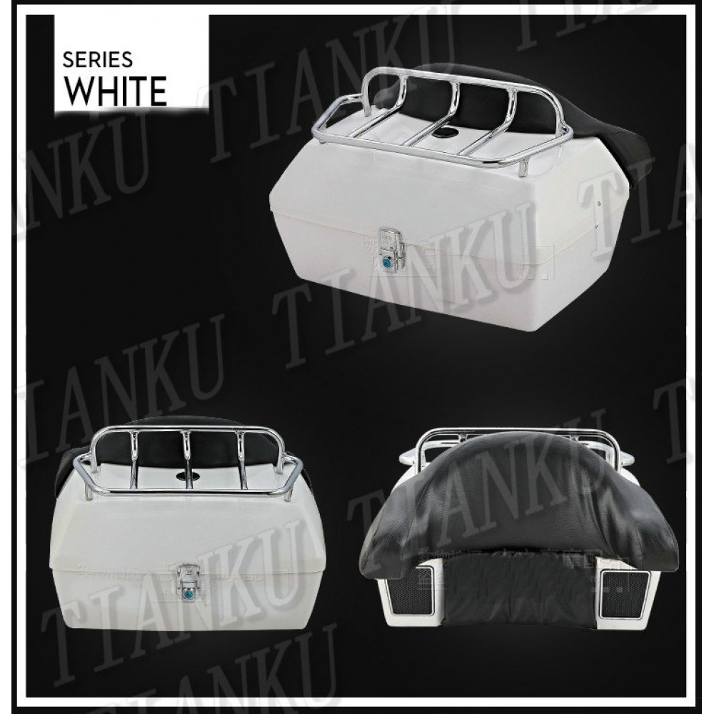 Motorcycle Trunk Tail Box Luggage With Top Rack Backrest For Kawasaki Vulcan Classic VN 400 500 800 VN 900 1200 1500 1600 2000