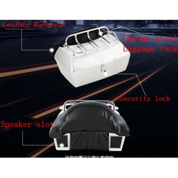 Motorcycle Trunk Tail Box Luggage With Top Rack Backrest For Kawasaki Vulcan Classic VN 400 500 800 VN 900 1200 1500 1600 2000