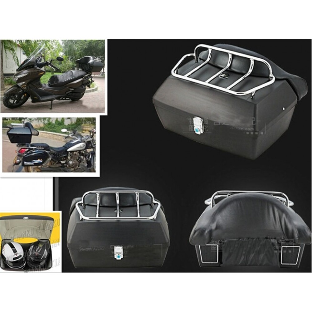 Matte black Trunk Tail Box Luggage With Top Rack Backrest For Kawasaki Vulcan Classic VN 400 VN500 VN800 VN 900 1200 1500 1600
