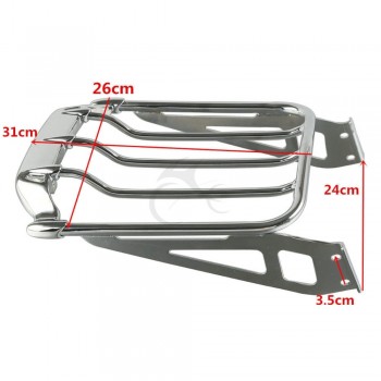 Chrome Air Wing Two-Up Luggage Rack For Harley Softail 2006-2017 Fat Boy FLSTF