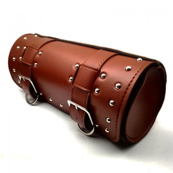 Motorycle Brown PU Leather Tool Bag Saddlebag For Honda Harley Kawasaki Yamaha Suzuki Touring Cruiser Chopper Bobber