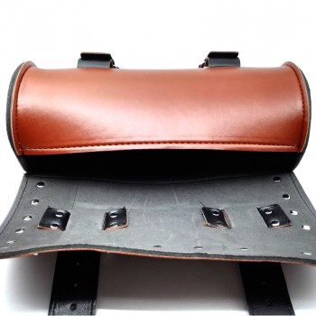Motorycle Brown PU Leather Tool Bag Saddlebag For Honda Harley Kawasaki Yamaha Suzuki Touring Cruiser Chopper Bobber