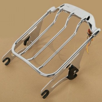 Detachable 2-Up Air Wing Luggage Rack+ Light For Harley FLHTC FLHTCU FLHTK 09-18 HD Touring Models 2009-2018  CVO Road King