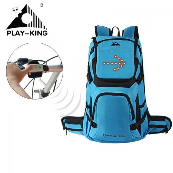 PLAYKING 30L Bicycle Riding Reflective LED Turn Light Backpack Helmet Cycling Backpack Night Reflective Cycling Rucksack Bag