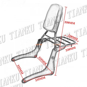 Chrome Motorcycle Backrest Sissy Bar Luggage Rack For KAWASAKI Vulcan VN900 VN 900