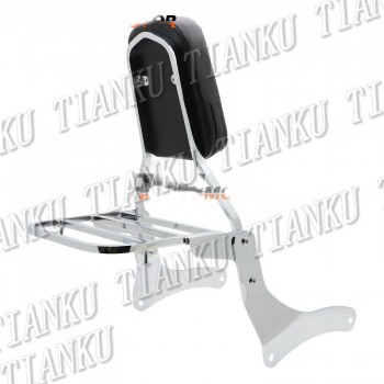 Chrome Motorcycle Backrest Sissy Bar Luggage Rack For KAWASAKI Vulcan VN900 VN 900