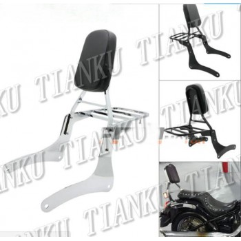 Chrome Motorcycle Backrest Sissy Bar Luggage Rack For KAWASAKI Vulcan VN900 VN 900