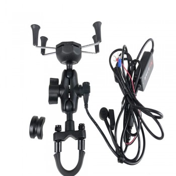 Cell Phone Adjustable Mounts Holder With Motorcycle USB Cable Charger for GPS Phone for Motorcycle Bike Outdoor Riding Sport