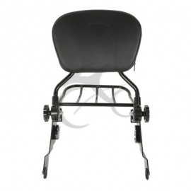 Black Chrome Backrest Sissy Bar Luggage Rack For Harley Road King Street Glide 09-18 Ultra Classic FLH FLT Motorcycle