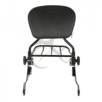 Black Chrome Backrest Sissy Bar Luggage Rack For Harley Road King Street Glide 09-18 Ultra Classic FLH FLT Motorcycle