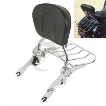 Black Chrome Backrest Sissy Bar Luggage Rack For Harley Road King Street Glide 09-18 Ultra Classic FLH FLT Motorcycle