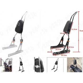 Backrest Sissy Bar Cushion Pad For Harley Davidson Dyna Street Bob Super Glide Low Rider FXDB FXDC EFI FXDI FXDSE FXDWG
