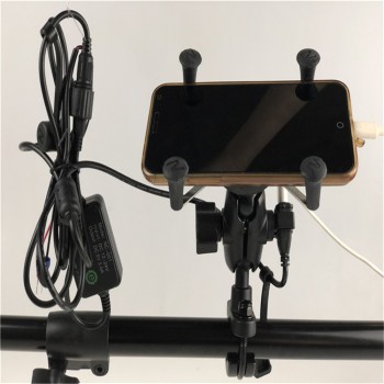 4-6.3inch Cell Phone Adjustable Mounts Holder With Motorcycle USB Cable Charger for GPS Phone for Motorcycle Bike Outdoor Sport
