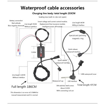 4-6.3inch Cell Phone Adjustable Mounts Holder With Motorcycle USB Cable Charger for GPS Phone for Motorcycle Bike Outdoor Sport
