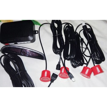 Car Parking Sensors Parktronics 4 Black/silver/white/red/blue Flat Sensors Reverse Backup Radar Sound Buzzer