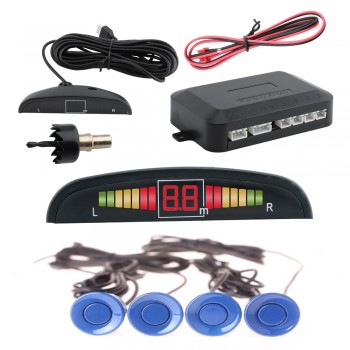 Car Parking Sensors Parktronics 4 Black/silver/white/red/blue Flat Sensors Reverse Backup Radar Sound Buzzer